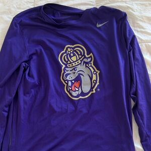 Purple Long Sleeve Shirt with JMU Duke Dog Graphic